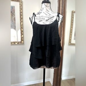 NWT Paterson J Kincaid 3 layer black spaghetti tie-up strap with tags